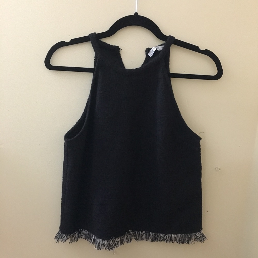 Black tweed halter top
